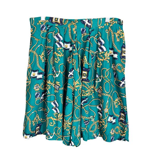 Portraits by Northern Isles Pants - Vintage Portraits by Northern Isles Anchor Shorts Green Gold 14